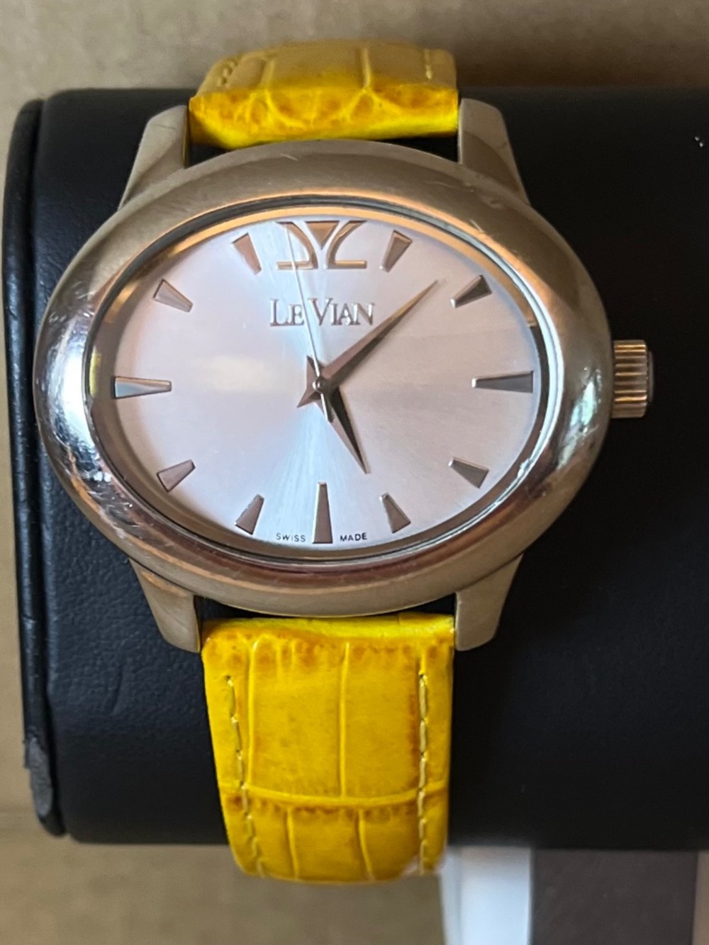 Le Vian Swiss Made Oval Stainless Steel Watch LV82MSSSV - New Battery & 2 Straps